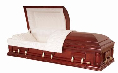 High Glossing Cherry Wood Casket Long Life Time For Cremation Star Ocean